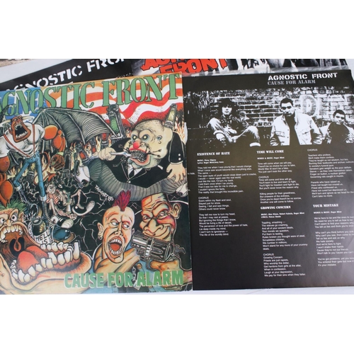 1437 - Vinyl - Agnostic Front - Four LPs to include Cause For Alarm (German pressing), Liberty and Justice ... 