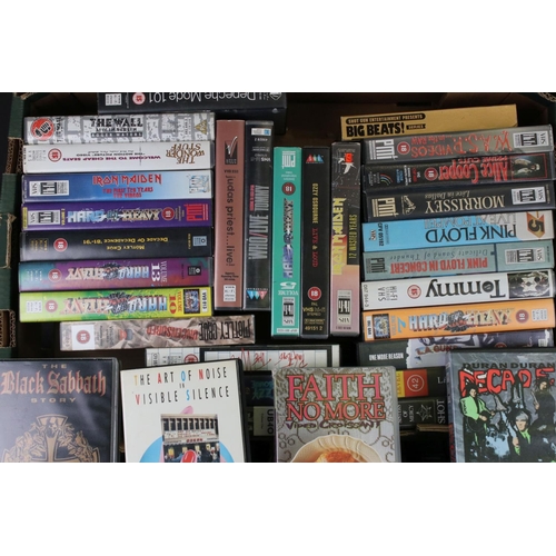 1444 - VHS Tapes - Around 70 mainly Rock related VHS Cassette tapes to include Motorhead, Def Lepard, Deep ... 