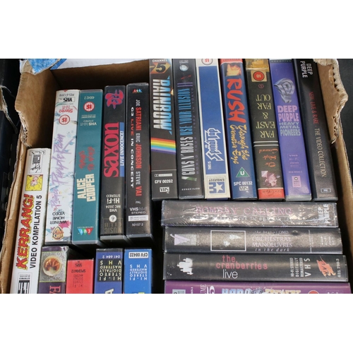 1444 - VHS Tapes - Around 70 mainly Rock related VHS Cassette tapes to include Motorhead, Def Lepard, Deep ... 