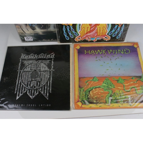 1513 - Vinyl - Four Hawkwind LPs to include self titled (LBS83348) gatefold sleeve, black Liberty label, Do... 