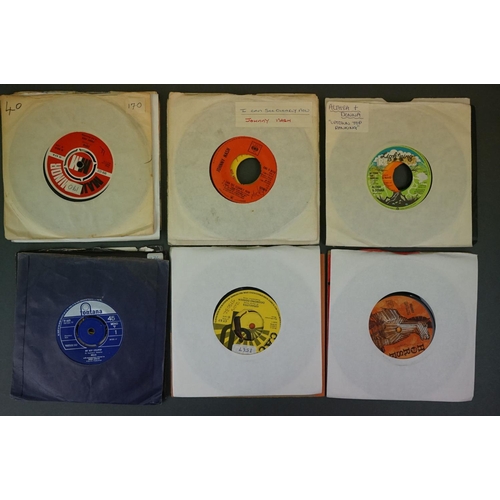 1474 - Vinyl - Approx 40 Reggae 45's featuring Trojan etc mainly in plain sleeves. Condition varies