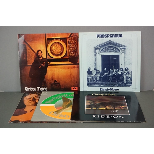 1092 - Vinyl - Five Christy Moore vinyl LP's to include Prosperous (Tara Records TARA 2008), What Ever Tick... 