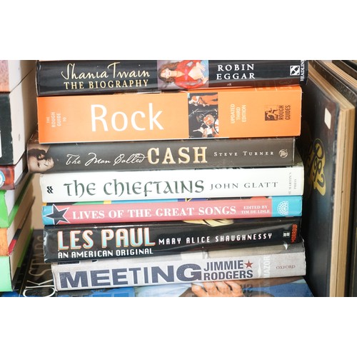 1380a - Books - Large quantity of mainly music related books and magazines to include Rock n Roll, Country, ... 