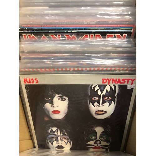 1353 - Vinyl - Approx 65 Rock & Metal LP's featuring KISS, Queen, Black Widow, Iron Maiden, Children Of The... 