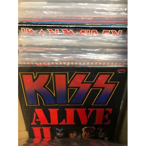 1353 - Vinyl - Approx 65 Rock & Metal LP's featuring KISS, Queen, Black Widow, Iron Maiden, Children Of The... 