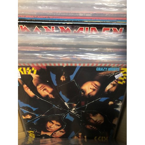 1353 - Vinyl - Approx 65 Rock & Metal LP's featuring KISS, Queen, Black Widow, Iron Maiden, Children Of The... 