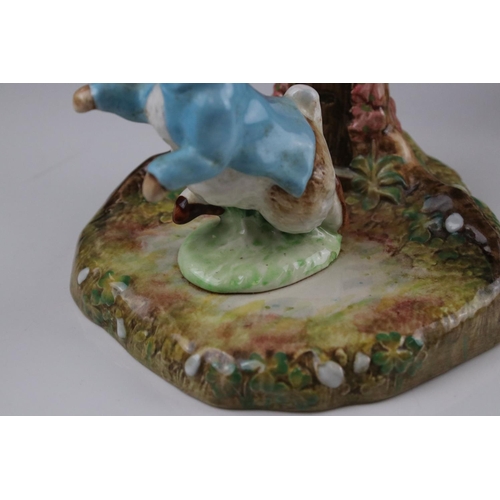 1 - Two Beswick Beatrix Potter Candlesticks  in the form of Jemima Puddle Duck and Peter Rabbit, circula... 