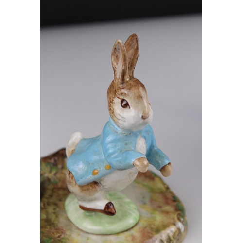 1 - Two Beswick Beatrix Potter Candlesticks  in the form of Jemima Puddle Duck and Peter Rabbit, circula... 