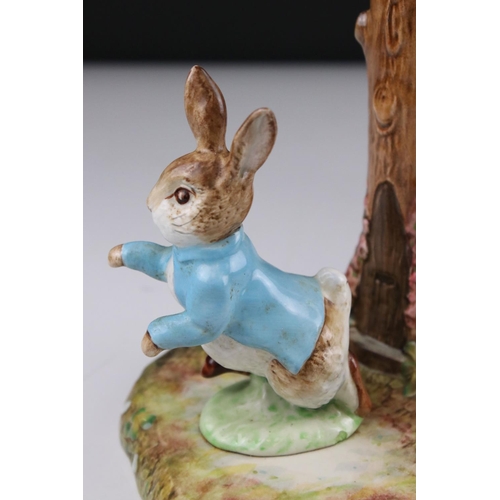 1 - Two Beswick Beatrix Potter Candlesticks  in the form of Jemima Puddle Duck and Peter Rabbit, circula... 