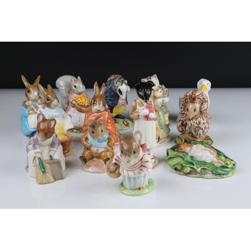 10 - Fourteen Beswick Beatrix Potter Figures to include Old Mr Bouncers, Timmy Willie Sleeping, Mr Tittle... 