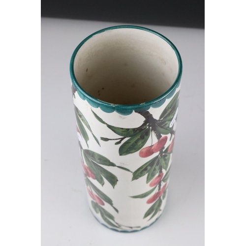 16 - Wemyss Pottery Vase with cherry decoration marked to underside Made In Scotland For W Rowland & Sons... 