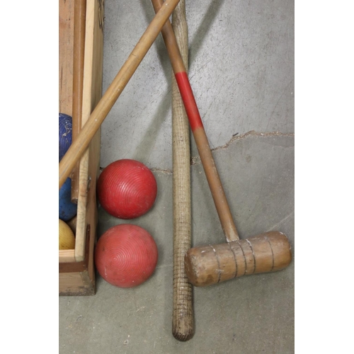 28 - Jaques of London Croquet Set in it's Pine Box