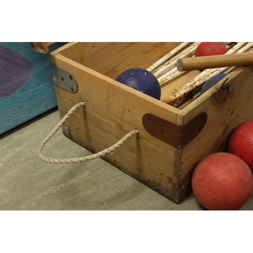 28 - Jaques of London Croquet Set in it's Pine Box