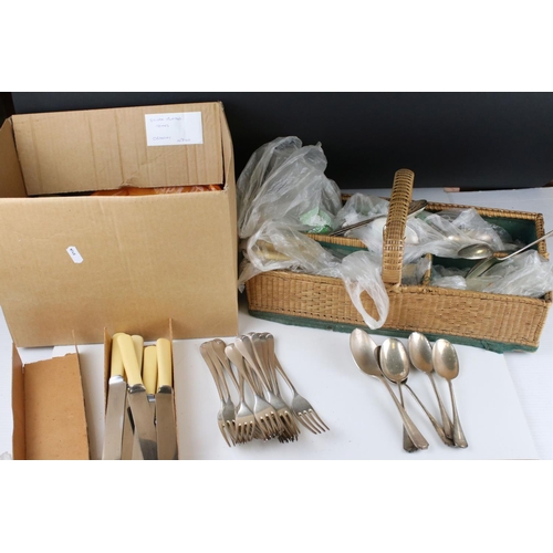 62 - A quantity of silver plated cutlery some boxed.