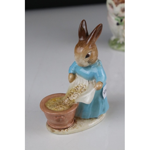 7 - Six Early Beswick Beatrix Potter Figures, all with gold oval backstamps, including Pickles, Cecily P... 