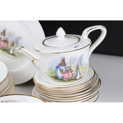 8 - Collection of Grimwades Beatrix Potter Tea Ware to include Saucers, Plates, Teapot, and Jugs (approx... 