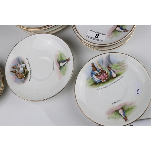 8 - Collection of Grimwades Beatrix Potter Tea Ware to include Saucers, Plates, Teapot, and Jugs (approx... 