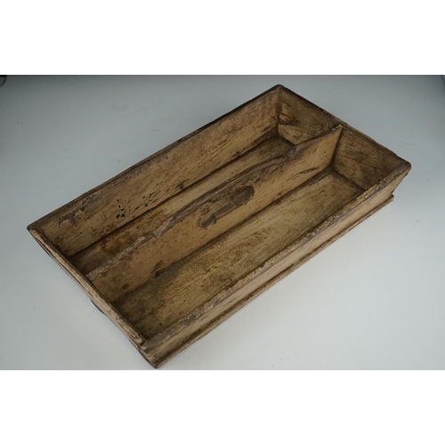 39 - Antique painted wooden cutlery tray.