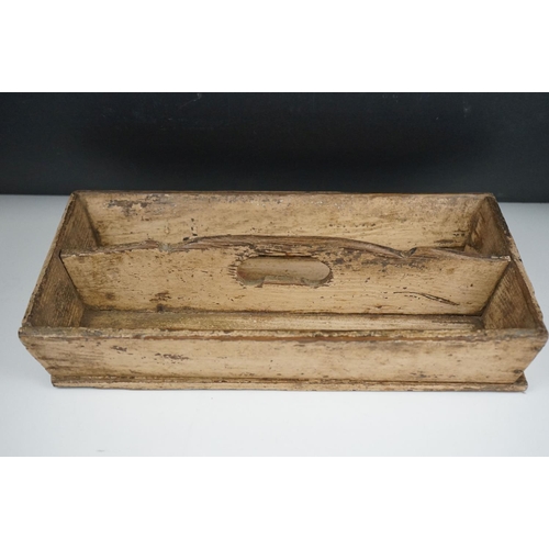 39 - Antique painted wooden cutlery tray.