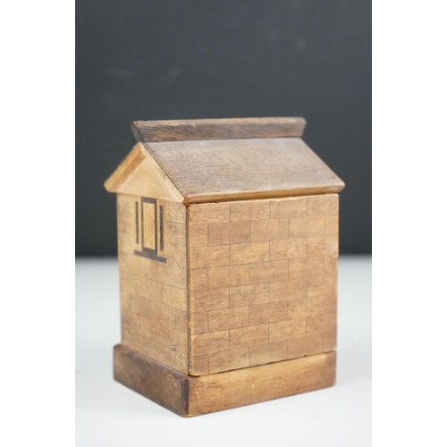 59 - Early 20th century wooden puzzle moneybox in the form of a House.