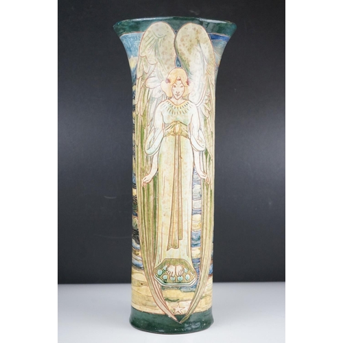 9 - A large Art Nouveau Della Robbia Pottery Cylindrical vase decorated with Angels by Cassandia Anni Wa... 