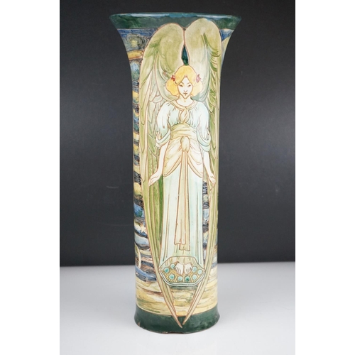 9 - A large Art Nouveau Della Robbia Pottery Cylindrical vase decorated with Angels by Cassandia Anni Wa... 