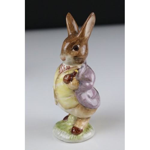 25 - Six Early Beswick Beatrix Potter figures to include Mr Benjamin Bunny, Peter Rabbit, Timmy Town Mous... 