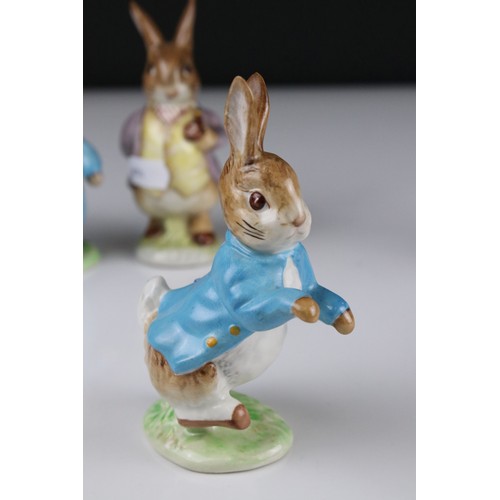 25 - Six Early Beswick Beatrix Potter figures to include Mr Benjamin Bunny, Peter Rabbit, Timmy Town Mous... 