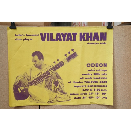 8 - Music Poster - Two concert posters to include Vilayat Khan at Odeon Swiss Cottage UK quad 30