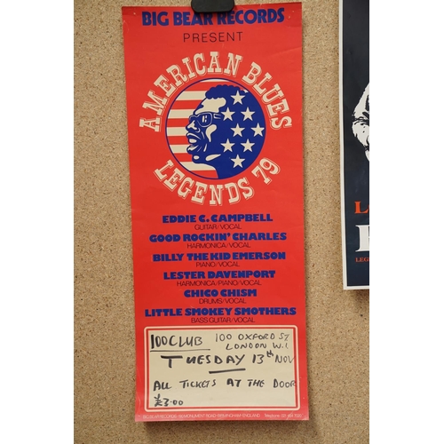 9 - Music Poster & Autograph - Six blues concert posters, various UK venues, to include Bo Diddley (sign... 