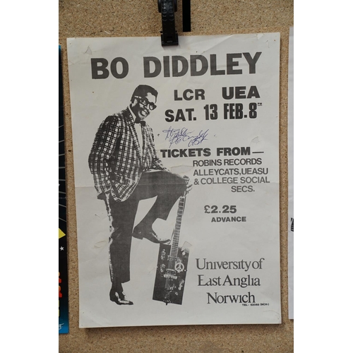 9 - Music Poster & Autograph - Six blues concert posters, various UK venues, to include Bo Diddley (sign... 