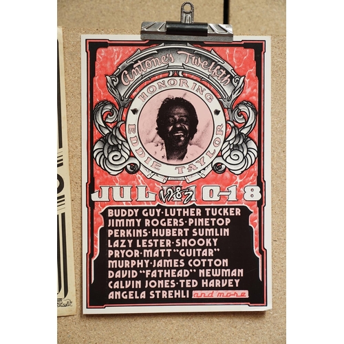 33 - Music Poster - 8 slim portrait music posters promoting big name blues artists performing at Antones ... 