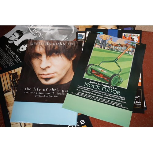 52 - Music Poster - Approx 35 promotional posters mainly relating to record releases.  Artists include Ro... 