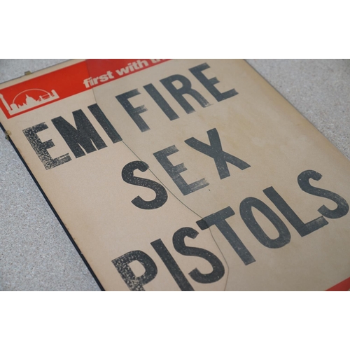 102 - Music Poster - Punk - Original 1977 Sex Pistols “Evening News” news stand poster from 6th January 19... 