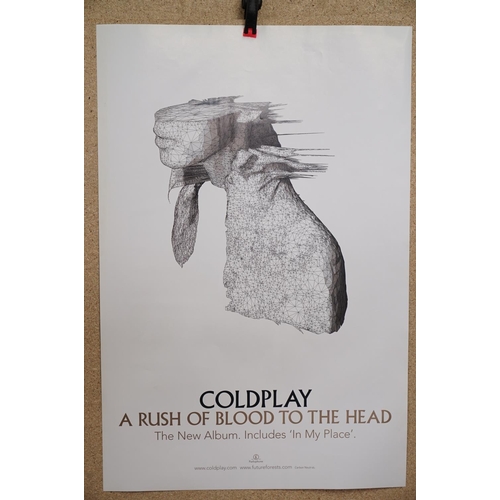 110 - Music Poster - Three Original album promotional posters to include Coldplay A Rush of Blood to The H... 