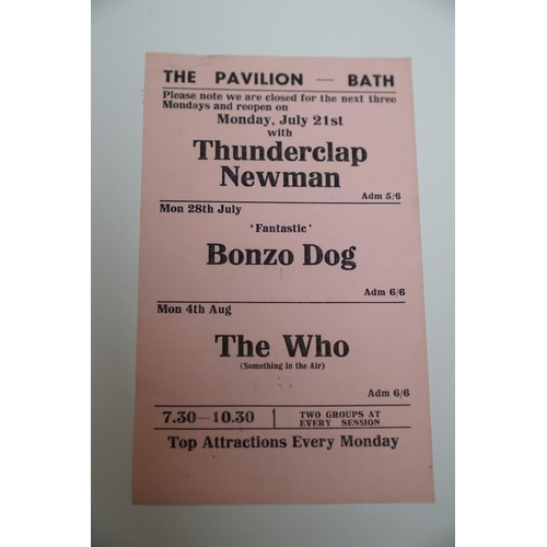 65 - Music Memorabilia - 3 Bath Pavilion flyers covering July, August & September 1969.  Some annotations... 