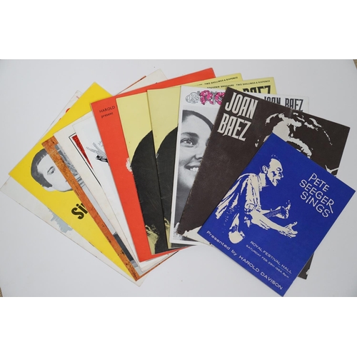 73 - Music Memorabilia - 13 1960s/70s music programmes to include 4 x Joan Baez, 2 x Simon & Garfunkel, P... 