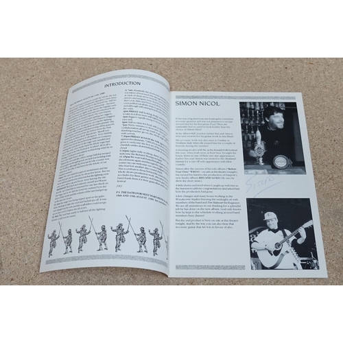 94 - Music Memorabilia - Fairport Convention - Three Tour programmes to include Red & Gold signed by 4 of... 