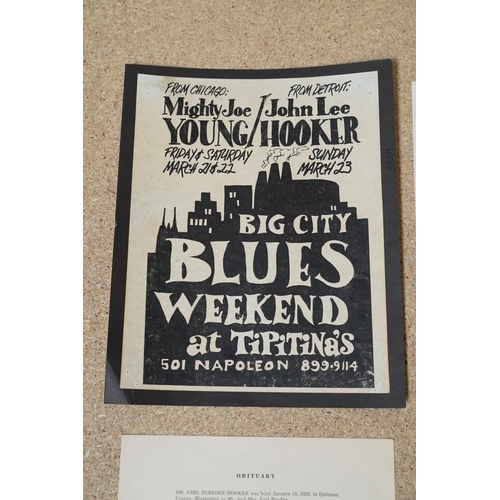 47 - Music Memorabilia - Small collection of blues handbills to include John Lee Hooker at The Comeback I... 