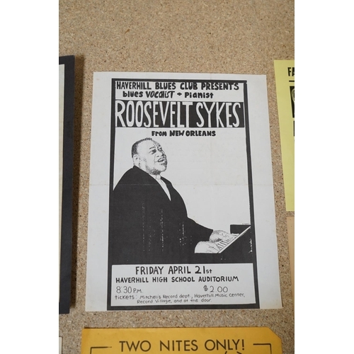 47 - Music Memorabilia - Small collection of blues handbills to include John Lee Hooker at The Comeback I... 