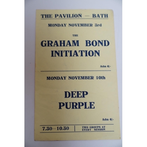 64 - Music Memorabilia - 2 Bath Pavilion flyers mid September and October/November.  Both clean copies