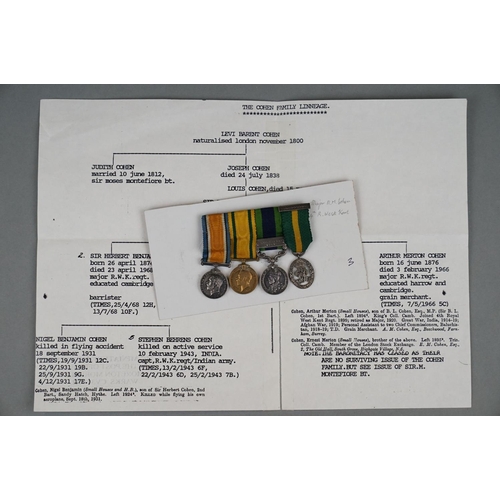 3 - A World War One Miniature Medal Group Of Four Attributed To Major Arthur Merton Cohen Comprising Of ... 