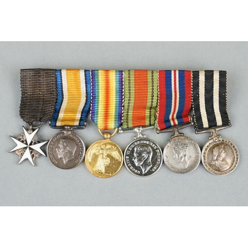 4 - A World War One And World War Two British Military Miniature Medal Group Of Six Comprising On The 19... 