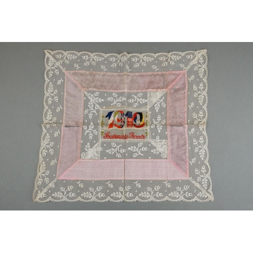 102 - A Collection Of Five Silk Handkerchief With Regimental Decoration To Include The Rifle Brigade And T... 