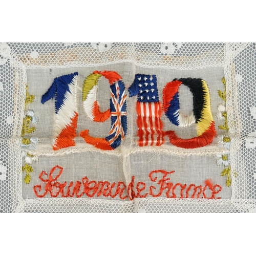 102 - A Collection Of Five Silk Handkerchief With Regimental Decoration To Include The Rifle Brigade And T... 