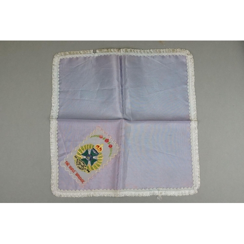 102 - A Collection Of Five Silk Handkerchief With Regimental Decoration To Include The Rifle Brigade And T... 