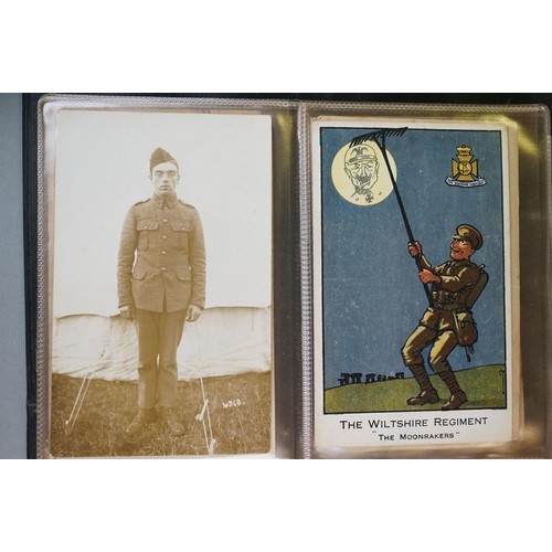 104 - A Collection Of Approx 40 Mainly British World War One Military Postcards, Mainly Real Photograph Ex... 