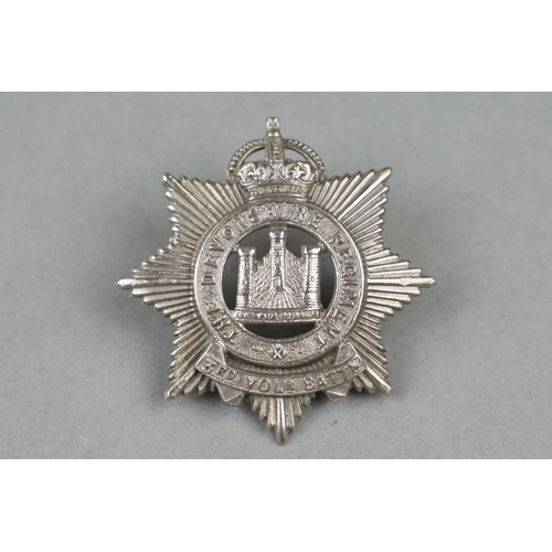 18 - A British Military The 3rd Volunteer Battalion Of The Devonshire Regiment Cap Badge With Kings Crown... 