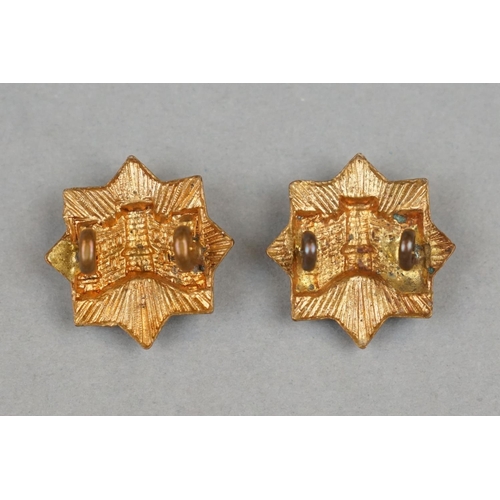 21 - A British Military Pair Of Brass 1882-1886 Pattern Devon Regiment Collar Badges, Both With Twin Loop... 