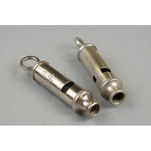 41 - Two Original World War Two Era Whistles To Include A A.R.P. J.Hudson & Co. Of Birmingham Example Tog... 
